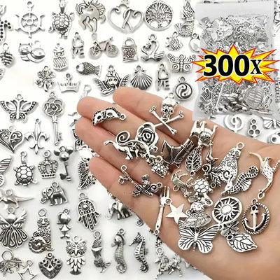100/500pcs Tibetan Silver Mixed Pendant Animals Charms Beads for Jewelry Making Bracelet Earrings Necklace DIY Craft Art Charms