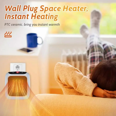 2025 New Small Upgraded Mini Space Heater | 800W Energy Saving | 3S Fast Heating for Home Office | Quiet Hot Air Blower