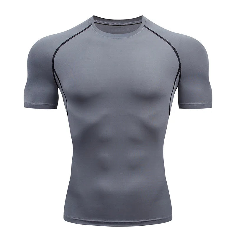 Sport T Shirt Men Quick Dry Short Sleeve Sport Tee Tops Gym Fitness Compression Shirt Training Running T-Shirt Men Rashgard - The world bestselling 