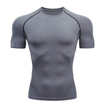 Sport T Shirt Men Quick Dry Short Sleeve Sport Tee Tops Gym Fitness Compression Shirt Training Running T-Shirt Men Rashgard - The world bestselling 