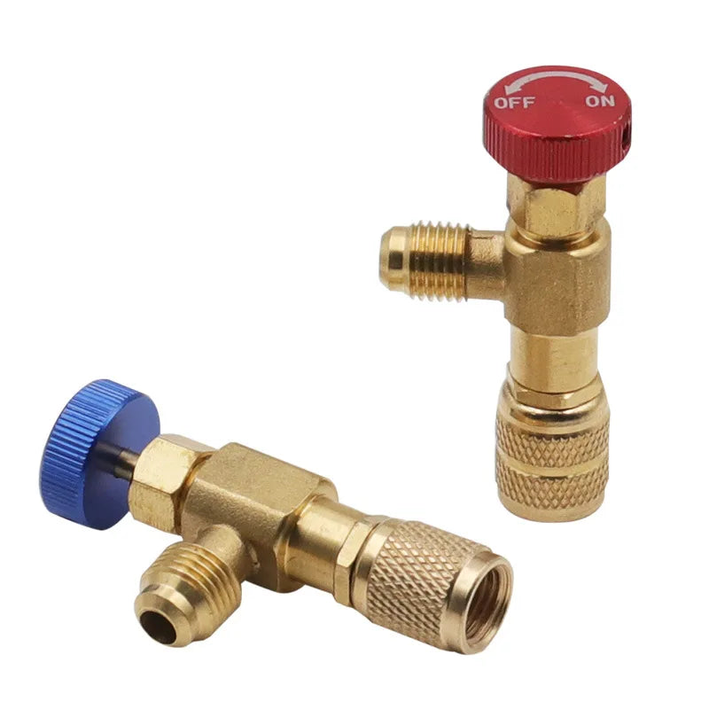 Liquid Safety Valve R410A R22 Air Conditioning Refrigerant 1/4 "Safety Adapter Air Conditioning Repair And Fluoride