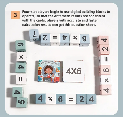 Montessori Wooden Double Player Multiplication and Division Game Kids 24 Point Game Teaching Aids Educational Toys For Children