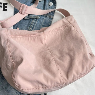 Women Girls Crossbody Shoulder Bags Fashionable Solid Color Nylon Bags Tote Bag Outdoor Travel Ultra-large Capacity Bags