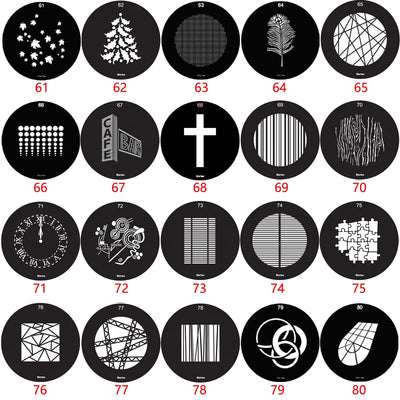 20PCS 86MM 66MM GOBO Bones Bar Heart Moon Skulls Bat Swing Halloween Interior Photo Wedding Portrait Children's Photography SA-P