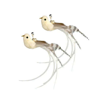 Simulation Bird Cat Toys Funny Interactive Peacock with Bell Cat Stick Toy for Kitten Playing Teaser Wand Toys Pet Cats Supplies