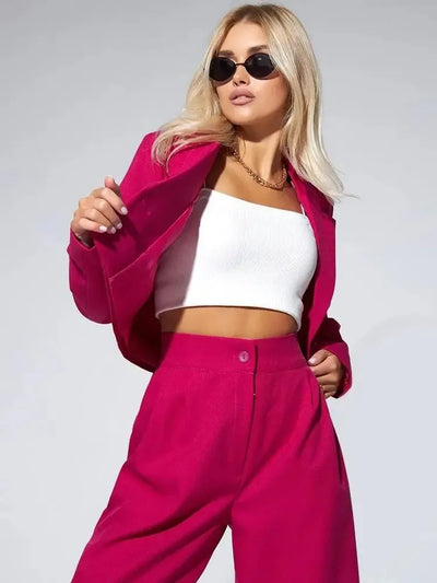 Women's Clothing 2025 Autumn New Fashion Casual Short Small Suit Slim Fit Trousers Women's Suit Костюм Женский Летний - The world bestselling 