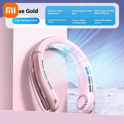 Xiaomi Portable Neck Fan 8800mAh MINI Electric Ventilador Silent Neckband Wearable Cooling FAN Rechargeable Neckband Air Coole