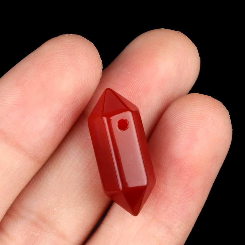 Hexagonal Natural Stone Crystal Tiger Eye Stone Opal Pendant Beads Jewelry Making DIY Necklace Earrings Accessories Gifts