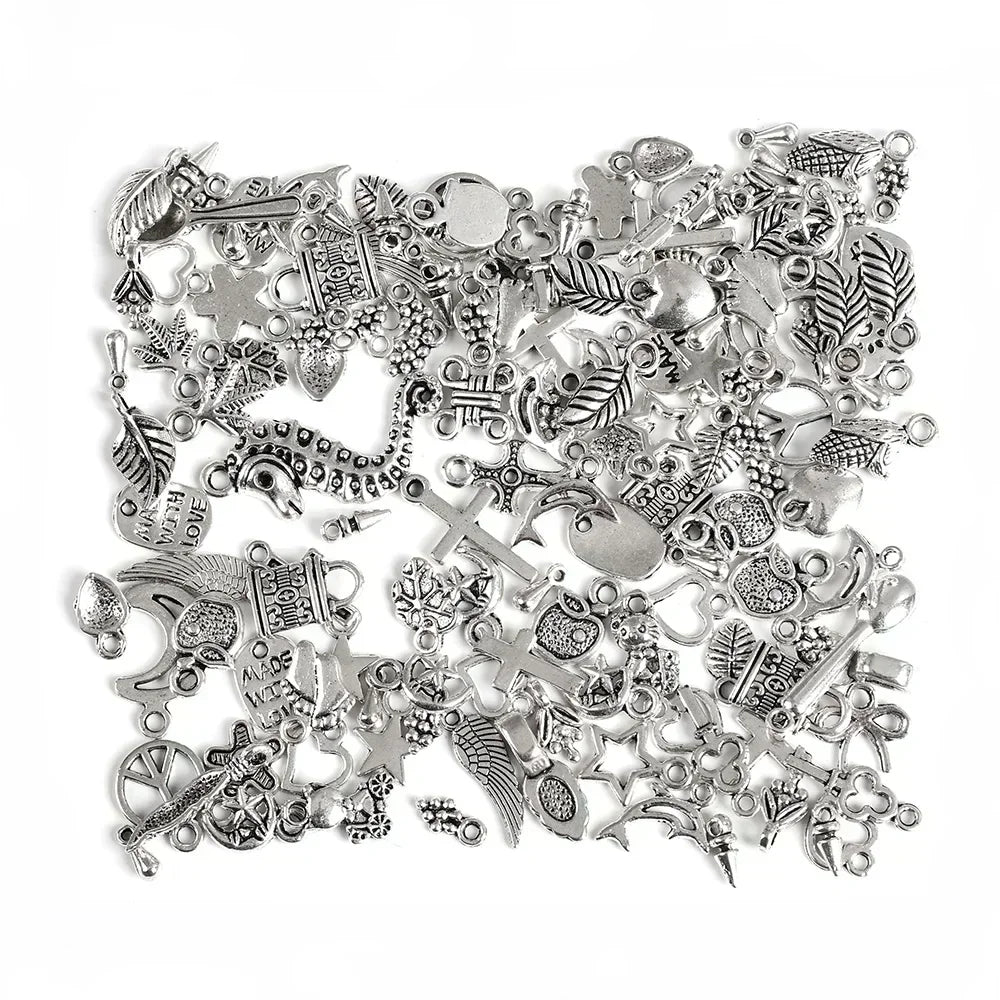 100/500pcs Tibetan Silver Mixed Pendant Animals Charms Beads for Jewelry Making Bracelet Earrings Necklace DIY Craft Art Charms