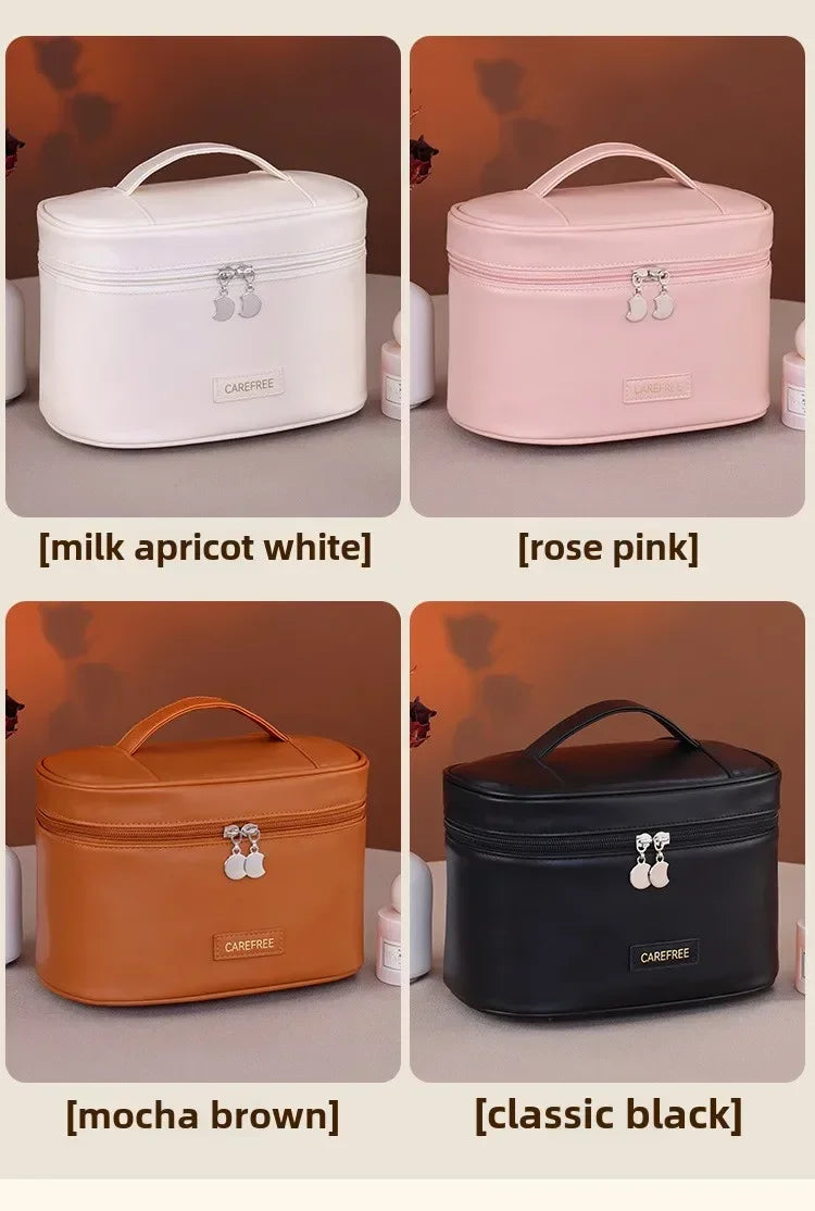 Portable Makeup Brush Organizer Foldable Multi-Pocket Cosmetic Bag for Women, Perfect for Travel, Daily Use & Bathroom Storage