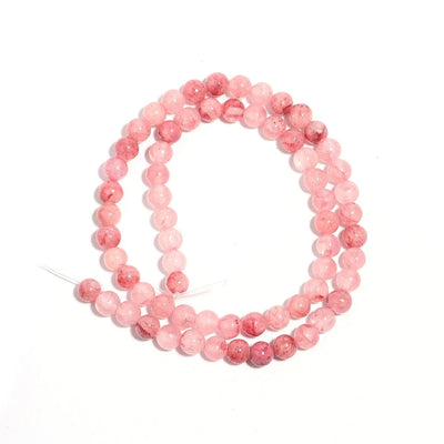 1Strand Natural Persian Jade Stone Pink 4/6/8/10/12mm Loose Spacer Gem Bead for Jewelry Making DIY Bracelet Necklace Accessories