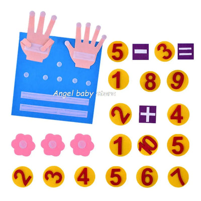 Kid Montessori Toys Felt Finger Numbers Math Toy Children Counting Early Learning For Toddlers Intelligence Develop 30*30cm