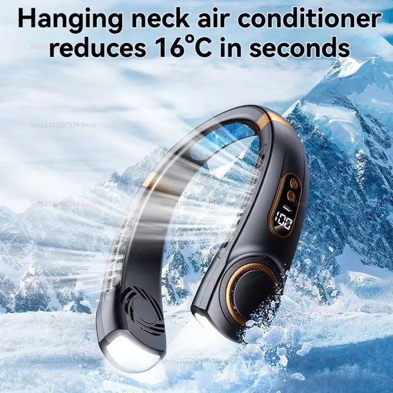 Rechargeable Portable Neck Fan Personal Cooler Wearable Bladeless Semiconductor Outdoor Cooling Fan Quiet  Cooling Device