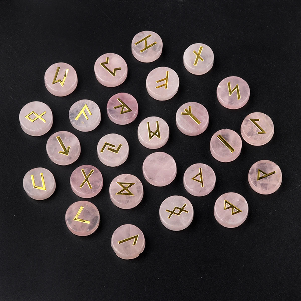 25pcs Birthstone Crystal Stone Beads Set Square Runes Energy Natural Stones Witches Runes Divination Stones Home Decoration