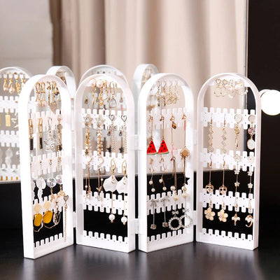 Foldable Earring Stud Display Stand Necklace Jewelry Stand Stand Earring Storage Rack Fan Panel Display Storage Box