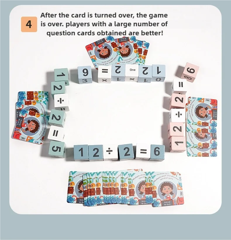 Montessori Wooden Double Player Multiplication and Division Game Kids 24 Point Game Teaching Aids Educational Toys For Children