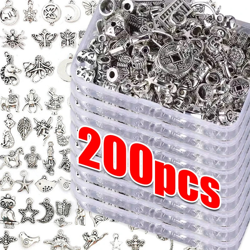 Mixed Tibetan Gold and Silver Alloy Small Pendant Necklace Bracelet Pendant Earrings Handmade DIY Material Jewelry Accessories