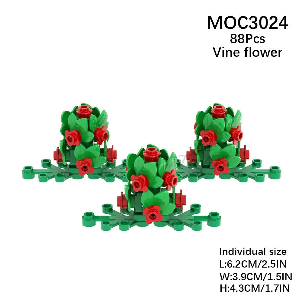 MOOXI City farm MOC Parts Figures Building Blocks Set Plant Tree Leaf Flower Grass Garden Model Friends Bricks Toys For Children