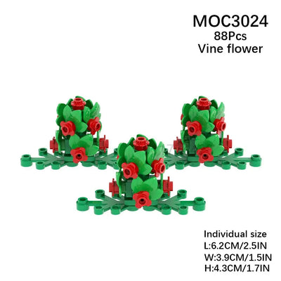 MOOXI City farm MOC Parts Figures Building Blocks Set Plant Tree Leaf Flower Grass Garden Model Friends Bricks Toys For Children