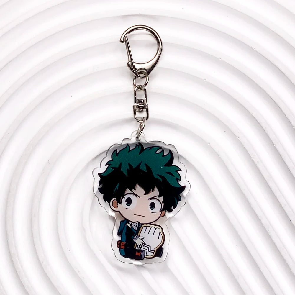 Anime Characters My Hero Academia Acrylic Car Keychain Accessories Trendy Bag Charm Backpack Pendant Keyring Gifts For Friends