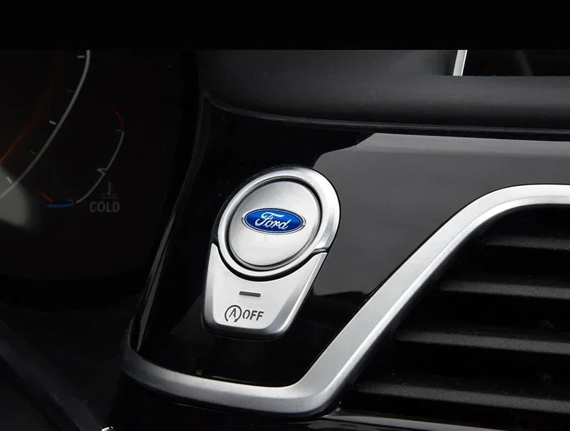 Car Logo Door Handle Sticker Auto One-click Start Button Decal For Ford Kuga Focus Fiesta Ecosport Mondeo Fusion Transit Pendant