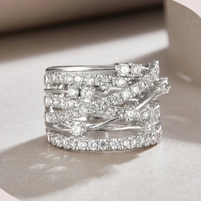 Luxury Full Moissanite Diamond Rings For Women Original 925 Sterling Silver Jewelry 18k Gold Plated Lady's Rings