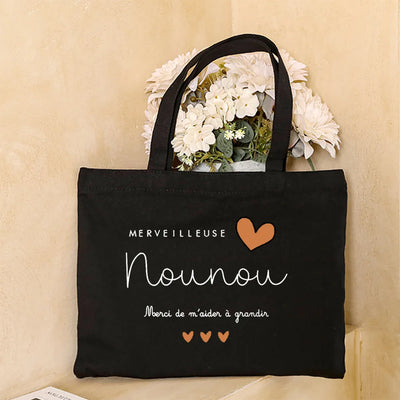 Love You Nanny Thank You for This New Year Print Women Tote Bag Shopping Bags Female Shoulder Bag Travel Handbag Gift for Nounou