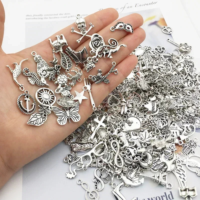100/500pcs Tibetan Silver Mixed Pendant Animals Charms Beads for Jewelry Making Bracelet Earrings Necklace DIY Craft Art Charms