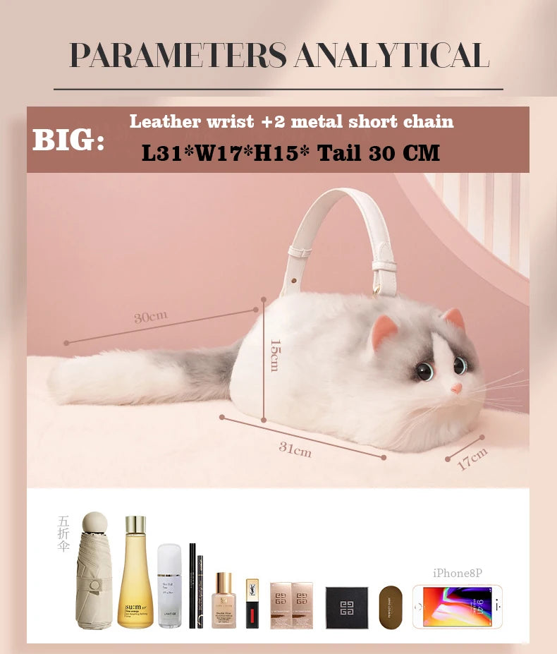 Handmade Cat Doll Bag Girl To Girl Birthday Gift Go Heart Niche Senior Practical Cat Bag A Variety of Ways To Use Cute Cat Bag