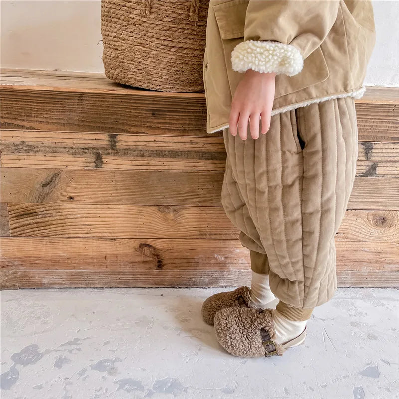 Children's Clothing From 2 To 7 Years Winter Kids Warm Cotton-Padded Trousers Baby Girls Thick Pants Toddler Boys Wear Clothes