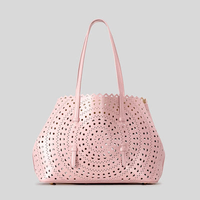 Women's Designer Brand Luxury Round Wave Large Capacity Shopping Tote Handbag Carved Basket Lady Shoulder Crossbody Mother Bag