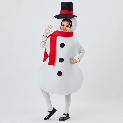 Snowman Costume Set with Sleeveless Jumpsuit Faux Nose and Scarf - 3 Piece Christmas Halloween Outfit for Kids - The world bestselling 