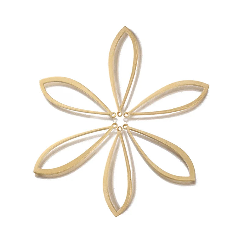 10pcs Brass Oval Hollow Charms Horse Eye Geometric Pendant Connectors For DIY Dangle Drop Earrings Handmade Jewelry Making Craft