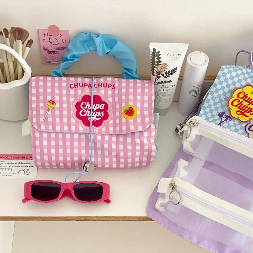 Ladies' Detachable Makeup Bag Women's Three in One Portable Folding Storage Handbag