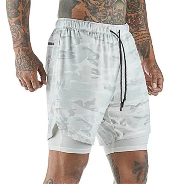 Men Sport Shorts  Sportswear Double-deck Running Shorts 2 In 1 Beach Bottoms Summer Gym Fitness Training Jogging Short Pants Men - The world bestselling 