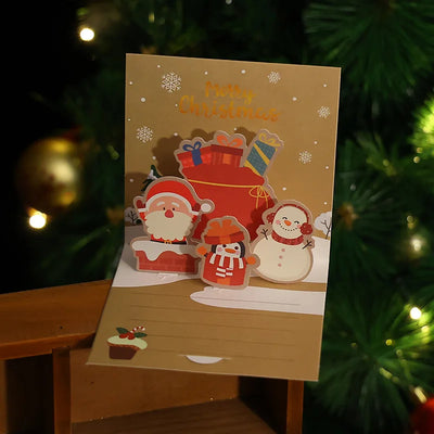 1/2/4 Pack 3D Christmas Stereo Greeting Cards Thanksgiving Holiday Blessings DIY Christmas Eve Christmas Blank Cards with Envelopes
