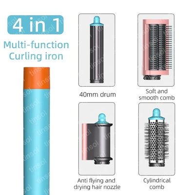 6-in-1 Multi-Function Hair Dryer Styling Tool Curling Iron Hot Air Brush Curling Rod Salon Professional Hair Styler