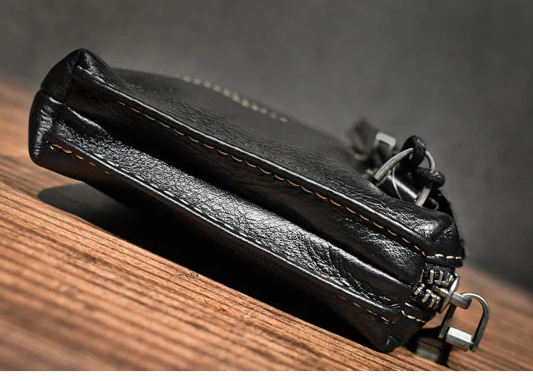 ROOG Men's Genuine Leather Clutch High Quality Long Wallet Women's Luxury Mobile Phone Bag Credit Card Holder Purse Wrist Bags