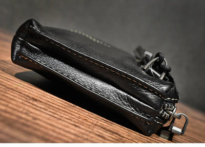 ROOG Men's Genuine Leather Clutch High Quality Long Wallet Women's Luxury Mobile Phone Bag Credit Card Holder Purse Wrist Bags