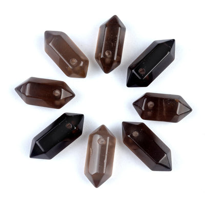 Hexagonal Natural Stone Crystal Tiger Eye Stone Opal Pendant Beads Jewelry Making DIY Necklace Earrings Accessories Gifts