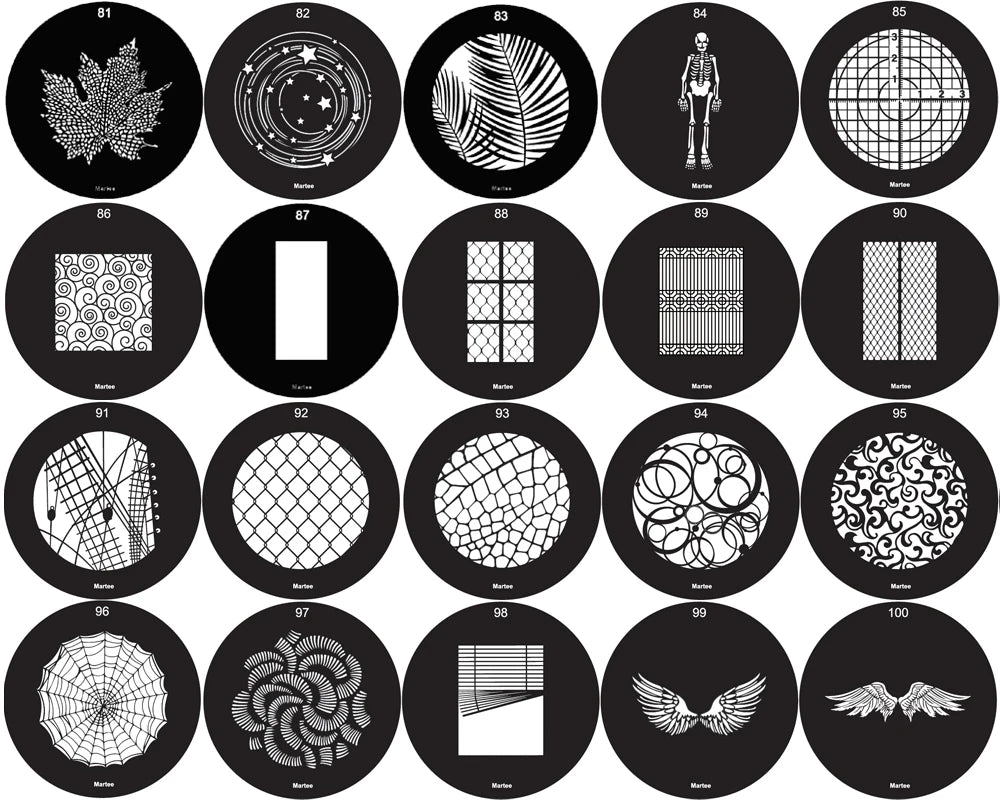 20PCS 86MM 66MM GOBO Bones Bar Heart Moon Skulls Bat Swing Halloween Interior Photo Wedding Portrait Children's Photography SA-P