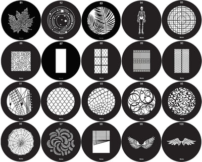 20PCS 86MM 66MM GOBO Bones Bar Heart Moon Skulls Bat Swing Halloween Interior Photo Wedding Portrait Children's Photography SA-P