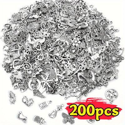 100/500pcs Tibetan Silver Mixed Pendant Animals Charms Beads for Jewelry Making Bracelet Earrings Necklace DIY Craft Art Charms