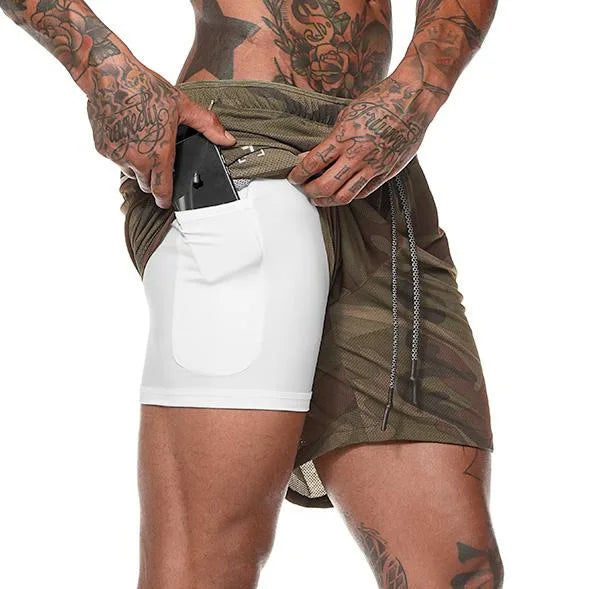 Men Sport Shorts  Sportswear Double-deck Running Shorts 2 In 1 Beach Bottoms Summer Gym Fitness Training Jogging Short Pants Men - The world bestselling 