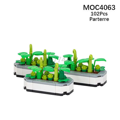 MOOXI City farm MOC Parts Figures Building Blocks Set Plant Tree Leaf Flower Grass Garden Model Friends Bricks Toys For Children