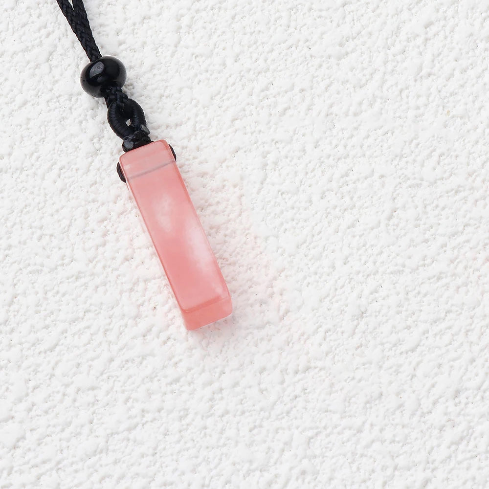 1PC Natural Stone Amethyst Rectangular Pendant Charms DIY Necklace Jewelry Accessories