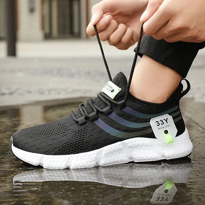 Men Casual Sport Shoes Breathable Lightweight Sneakers Outdoor Mesh Black Running Shoes Athletic Jogging Tenis Walking Shoes - The world bestselling 