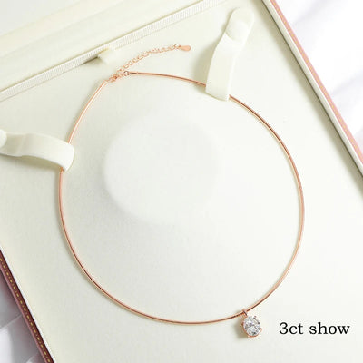 Smyoue 3/4/5CT Oval Cut Moissanite Pendant Necklace for Women Men Lab Diamond Classic Solitaire Chain Real 925 Sterling Silver