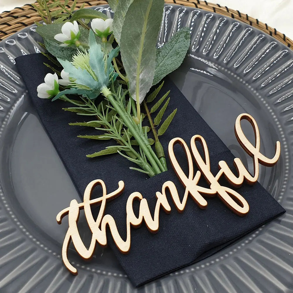 10pcs Custom Thanksgiving Place cards, Personalized Dinner Place Setting, Fall Table Decor, Thankful Grateful Blessed