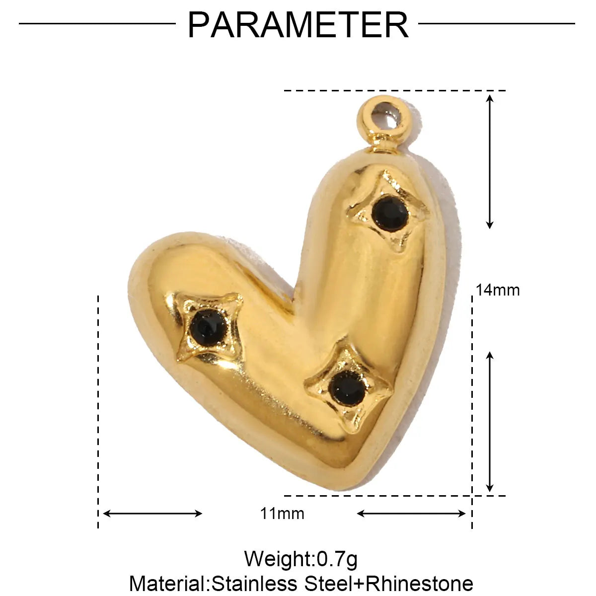 3pcs/Lot French Antique Stone Heart Stainless Steel Bracelet Diy Charms Women Love Necklace Pendant Lock Jewelry